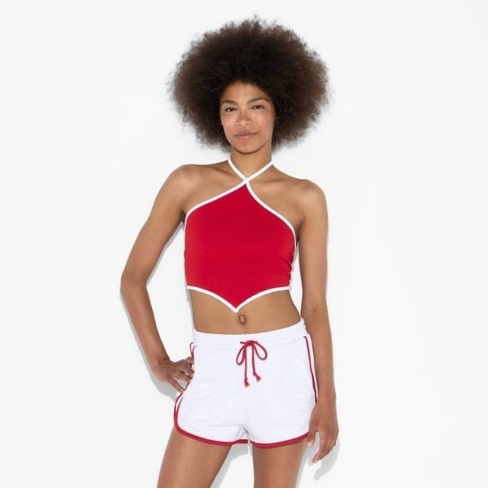 Wild Fable Women's Game Day Football Charm Halter Top Red Size 2XS